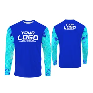 Logo personnalisé protection UV à manches longues été performance résistant aux taches pêche en plein air t-shirt sans capuche