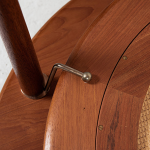 Mobilier d'extérieur Table basse ronde moderne à deux niveaux en bois de teck naturel-Adeva - Product Image 5