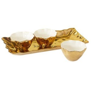 Unique Shape <b>Heavy</b> <b>Duty</b> Metal Gold Plated Bowl With Intricate Detailing & Durable Construction For Long Use In Impressive Price - Product Image 2