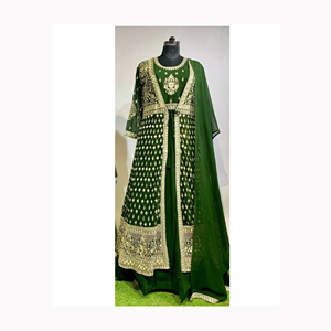 งานปักหนักคุณภาพมาตรฐานงานปลอม Georgette ปากีสถานและอินเดียสไตล์ Salwar Kameez สําหรับชุดเทศกาล - Product Image 1