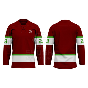 Maillot de hockey sur glace imperméable pour adulte, taille adulte, prix de gros, design personnalisé, vêtements d'équipe, 100% polyester, nom d'équipe personnalisé, fabriqué au Pakistan - Product Image 6