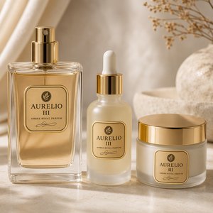 Étiquettes de flacon de parfum en métal doré mat carré arrondi avec logo personnalisé, bordure dorée, autocollant en aluminium avec police <span class=keywords><strong>serif</strong></span> - Product Image 4