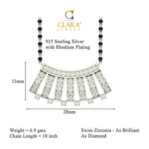 Compre un Conjunto de Mangalsutra de Plata Pura, Joyería Fina con Diamante de Corte Esmeralda Chapado en Oro, para Regalo de Boda o Fiesta para Esposa - Product Image 4