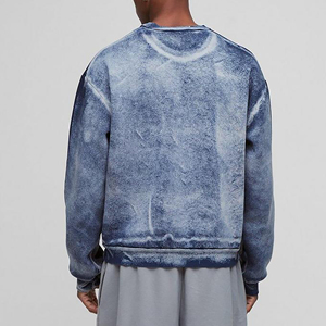 OEM/ODM Organic 100% Cotton <b>Vintage</b> Acid Wash Hoodie & <b>Sweatshirt</b> Custom Logo Pullover Drop Shoulder <b>Oversized</b> Fit <b>Sweatshirt</b> - Product Image 2