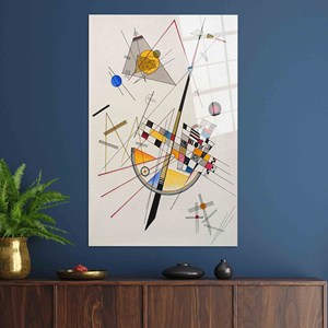 Toile imprimée Kandinsky Delicate Tension : Décoration géométrique abstraite, Art sur verre trempé - Product Image 1