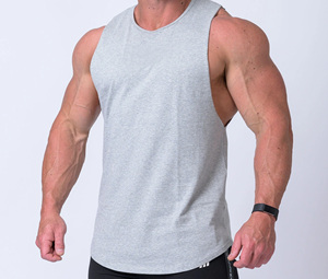 Débardeur d'été en polyester de marque EM pour hommes, gilet de gymnastique décontracté pour les entraînements de musculation, décoration d'impression lavée par compression de grande taille - Product Image 4