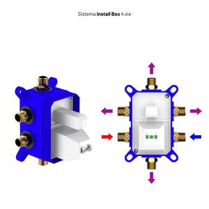 Rubinetti da bagno e doccia con decorazione serie Jazz a parete a 4 vie con valvola deviatrice miscelatore a leva facile da installare - Product Image 4