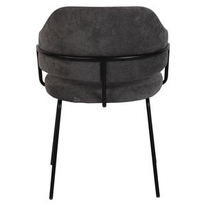 <span class=keywords><strong>Chaise</strong></span> de salle à manger contemporaine en tissu rembourré avec accoudoirs et pieds en métal pour la maison et la cuisine - Product Image 2