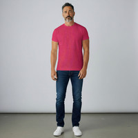 T-shirt décontracté pour homme à manches courtes, col rond, 100 % coton jersey, non tissé, écologique, séchage rapide, respirant, coupe classique, 200g