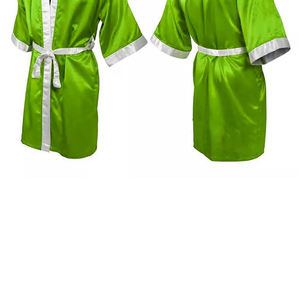 Robe de boxe en satin à capuche pour hommes avec capuche Robe de boxe pour arts martiaux de couleur bleue avec design et taille personnalisés RRI-BR-07 - Product Image 5