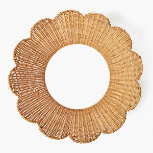 Natural Rattan Scallop Woven Christmas <b>Tree</b> <b>Collar</b> Folding Wicker Noel <b>Tree</b> Christmas Holiday Time - Product Image 2