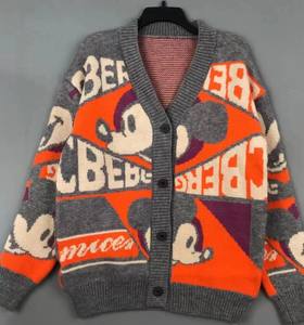 100% coton filles décontracté pull haut col rond broderie bouton décor solide pull avec Logo avant hiver haut tricoté - Product Image 3