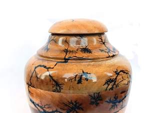 Urnas de cremación para adultos de madera para quemar fractal para cenizas, urna funeraria con tapa roscada para cenizas humanas, urna para mascotas - Product Image 5