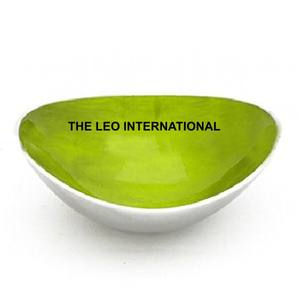 Tazón Decorativo de Forma Irregular Color Azul Cielo Esmaltado, Vajilla de Aluminio, Accesorios para Mesa de Comedor - Product Image 3