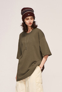T-shirt Oversize Femme en Coton Jersey 300 g/m² Coupe Ample Streetwear Manches Courtes Col Rond Grammage Lourd - Product Image 5