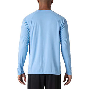 Venta al por mayor de camisetas de bambú de manga larga unisex ecológicas para hombres, camisetas lisas para hombres - Product Image 2