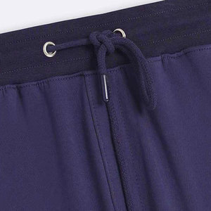 Short uni en coton bleu pour hommes, style High Street avec motif uni, vente en gros au prix d'usine avec cordon de serrage - Product Image 6
