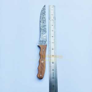 Alta calidad hecho a mano Damasco Chef filete deshuesado cuchillo mango de madera afilado cocina Chef cuchillo con Funda de cuero - Product Image 6