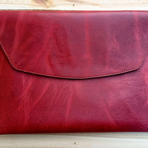 Housse de protection pour ordinateur portable vintage en cuir véritable fait à la main, légère et durable, pour hommes d'affaires, bureau, transport quotidien - Product Image 1