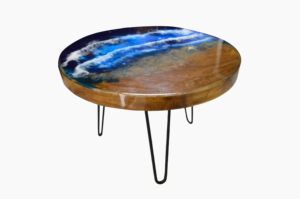 Table basse convertible moderne en bois bleu océan de luxe avec multifonction pour le salon - Product Image 3