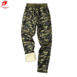 กางเกงขนแกะสไตล์คนเมืองกางเกงวิ่งวิ่งผ้าอบอุ่นปรับเอวได้แบบลำลอง - Product Image 1