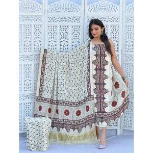 ผ้าไหมโมดอลสีขาวปักลายสำหรับตัดชุดเดรสยาวคลุมเข่าสำหรับผู้หญิง ทรงเอวธรรมชาติ ระบายอากาศได้ดี เป็นมิตรกับสิ่งแวดล้อม พร้อมคุณสมบัติป้องกันรอยยับ - Product Image 1