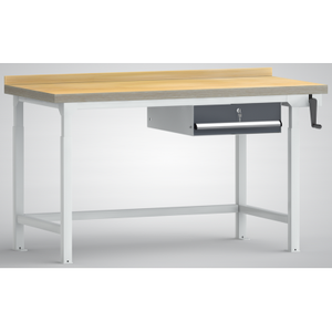 Banco da lavoro professionale idraulico - 1500 x 800 x 750 - 1050 mm L x P x H, con piano in multiplex di faggio 1500... di più - Product Image 1