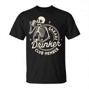 Camiseta para miembros del Garage Drinker Club, unisex, cuello redondo, manga corta, diseño para amantes de la cerveza - Product Image 2