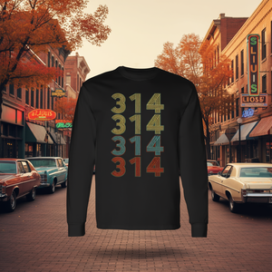 Camiseta vintage retro de los años 80 de St. Louis, código de área 314, Missouri, camiseta promocional de manga larga - Product Image 3