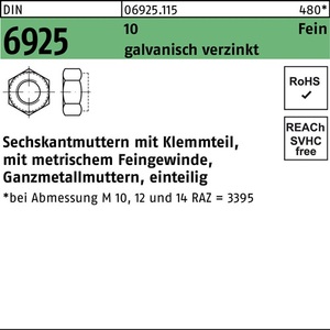 น็อตหกเหลี่ยม DIN 6925 ชิ้นส่วนยึด M16 X 1.5 เกรด 10 แพ็ค 50 ชิ้น - Product Image 1