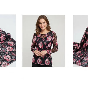 Tissu en dentelle florale, spandex, nylon, extensible, doux, respirant, design, vêtements, couture, décoration, vente en gros - Product Image 3