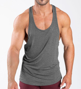 Custom Logo Men's Fitness Workout Loose Fit Bodybuilding <b>Vest</b> Gym <b>Stringer</b> Cotton Tank Top - Product Image 1