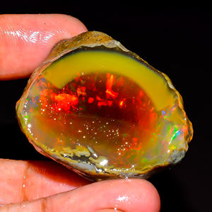 Ópalo de fuego llamativo, piedra preciosa de ópalo natural, piedra preciosa áspera de ópalo etíope, piedra preciosa suelta, Ópalo etíope en bruto, 133,5 Ct. - Product Image 2