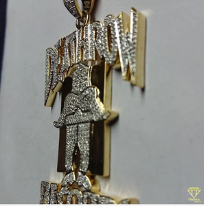 Colgante personalizado de Plata de Ley 925 con letras, joyería de rapero Hip Hop con VVS Lab Grown Diamond, colgante personalizado hecho a mano - Product Image 6