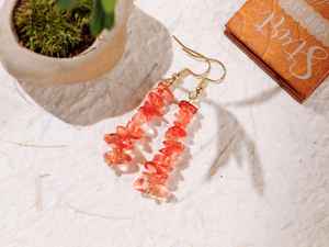 Boho <b>bead</b> earrings with turquoise design andy cascading <b>fringe</b>, unique jewelry gift - Product Image 2