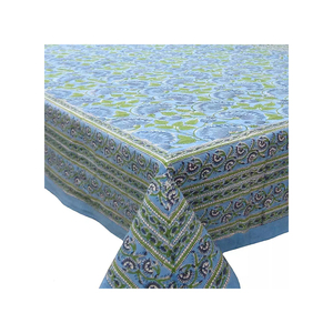 Mantel de boda de algodón estampado a mano de alta calidad fabricante indio Kamal Aqua Gud hecho a mano a un precio - Product Image 1