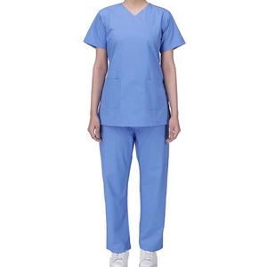 Uniformes hospitalarios Conjuntos de uniformes médicos para mujer con bolsillo Cuello en V con pantalones cargo Uniformes Disfraces Uniformes hospitalarios - Product Image 1