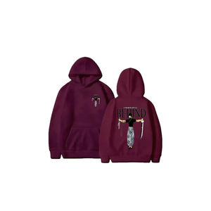 Sudaderas con capucha personalizadas de lana de algodón pesado 100 por ciento para hombre, jersey de patrón sólido de alta calidad ODM OEM - Product Image 6