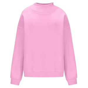 Mockneck de mujer de la mejor calidad, Material de algodón 100% de buena calidad, ropa de calle ligera de secado rápido, estilo pulóver - Product Image 1