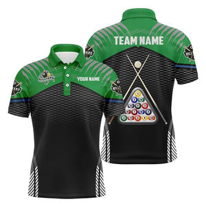 Polo mode personnalisé de haute qualité pour hommes maillots de billard et de piscine sublimés et brodés en gros - Product Image 5