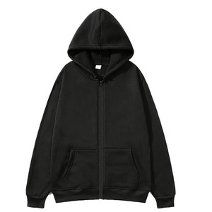 Sudaderas con Capucha de Algodón 100% para Hombre, Tallas Grandes, Color Sólido, Ropa Deportiva Básica, Cierre Completo, Bordado 3D, Transpirable, Venta al Por Mayor - Product Image 6
