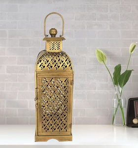 Luxury Metal Moroccan <b>Lantern</b> <b>Set</b> with Intricate Cutwork Warm Candle Glow Elegant Festive Home Table Decor - Product Image 5