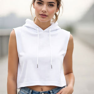 Automne été mode imprimé entraînement à capuche gilet femmes séchage rapide respirant formation maillots vêtements de sport large emmanchure Polyester - Product Image 1