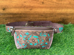 Handcrafted Embossed Tooled <b>Leather</b> Unisex Waist Pocket <b>Bag</b> Real Genuine <b>Leather</b> Fanny Pack Western <b>Leather</b> Waist Hip <b>Bum</b> <b>Bag</b> - Product Image 5