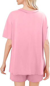 <b>Women's</b> Solid 2-Piece Summer <b>Shorts</b> & T-<b>Shirts</b> <b>Set</b> High Street Style Breathable Sale - Product Image 3