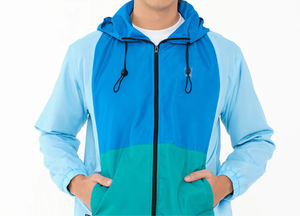 Chaqueta cortavientos de alta calidad para entrenamiento interior al aire libre a prueba de viento impermeable bordado chaqueta de colores contrastantes para hombres - Product Image 4