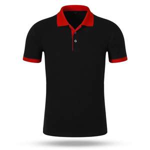 Polo de Golf de manga corta sólido elástico de alta calidad para hombre, calcomanías bordadas de punto antiarrugas informales con botones impresos - Product Image 2