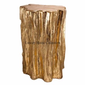 Mesa de aluminio fundido de Metal con forma de tronco de madera de árbol para Centro y mesa de centro Sombra dorada Suministros de diseño atractivo de la India - Product Image 1