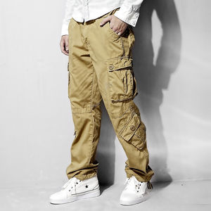 Men's XL Cargo Pants Casual Multi-Pockets Winter Outwear with <b>Elastic</b> <b>Waist</b> New Straight Style <b>Trousers</b> - Product Image 3