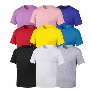 Venta al por mayor 100% algodón camiseta unisex personalizado impreso sólido hecho en fábrica de gran tamaño de punto en blanco para hombres mujeres poliéster-algodón - Product Image 3